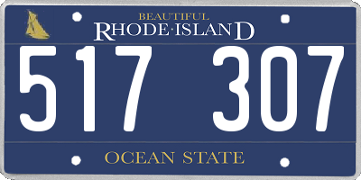 RI license plate 517307