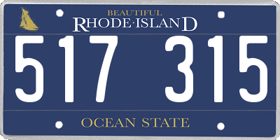 RI license plate 517315