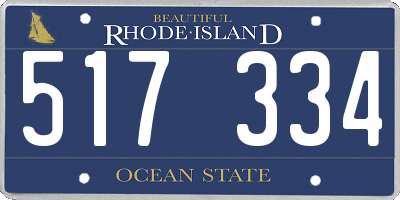 RI license plate 517334