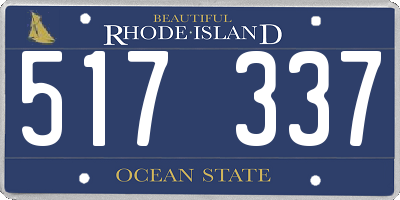 RI license plate 517337