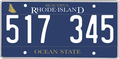 RI license plate 517345