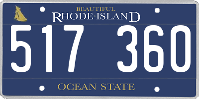 RI license plate 517360
