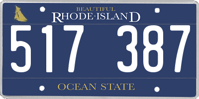 RI license plate 517387