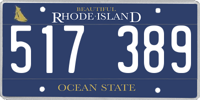 RI license plate 517389