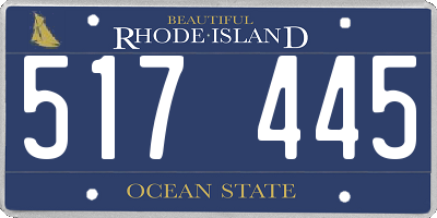 RI license plate 517445