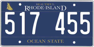 RI license plate 517455