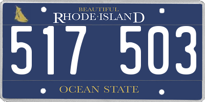 RI license plate 517503