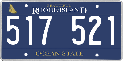 RI license plate 517521