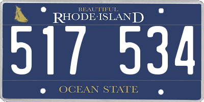RI license plate 517534
