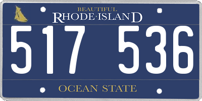 RI license plate 517536