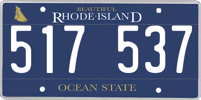 RI license plate 517537