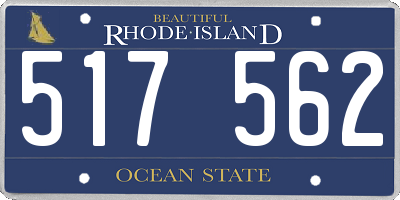 RI license plate 517562