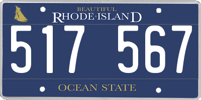 RI license plate 517567