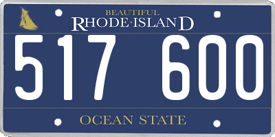 RI license plate 517600