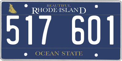 RI license plate 517601