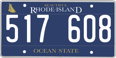 RI license plate 517608