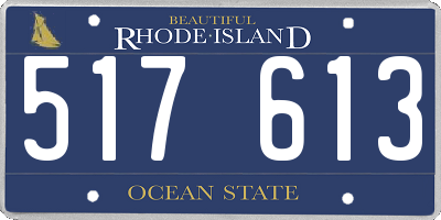 RI license plate 517613