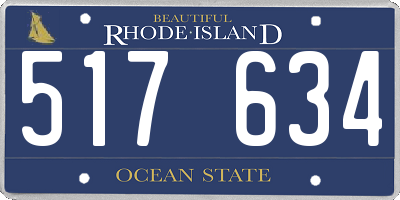 RI license plate 517634