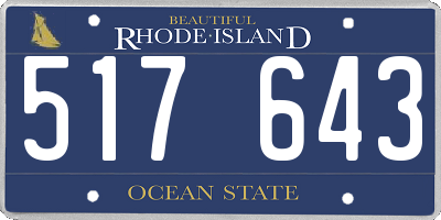 RI license plate 517643