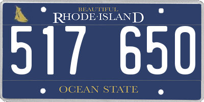RI license plate 517650