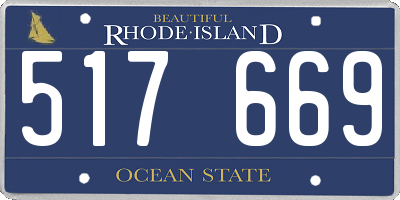 RI license plate 517669