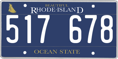 RI license plate 517678