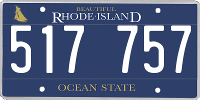RI license plate 517757
