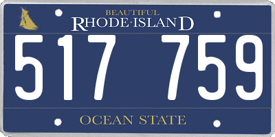 RI license plate 517759