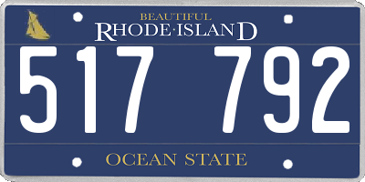 RI license plate 517792