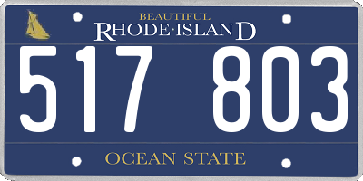 RI license plate 517803
