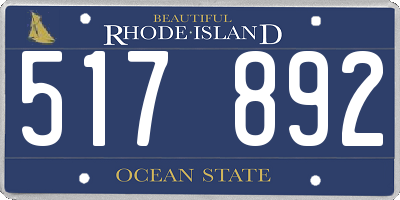 RI license plate 517892