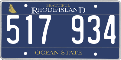 RI license plate 517934