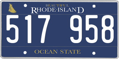 RI license plate 517958