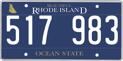 RI license plate 517983