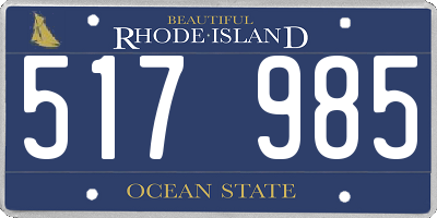 RI license plate 517985