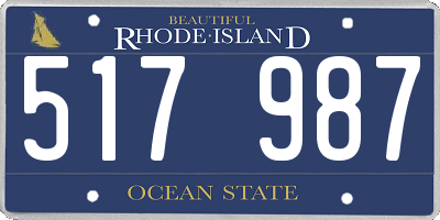 RI license plate 517987