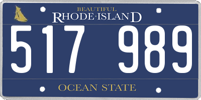 RI license plate 517989