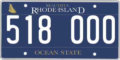 RI license plate 518000