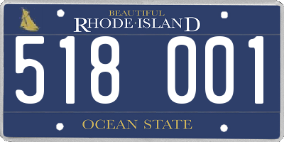 RI license plate 518001