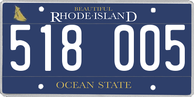 RI license plate 518005