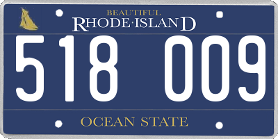RI license plate 518009