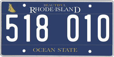 RI license plate 518010