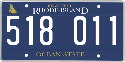 RI license plate 518011