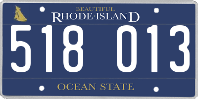 RI license plate 518013