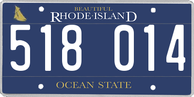 RI license plate 518014