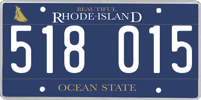 RI license plate 518015