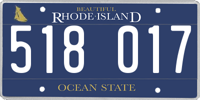 RI license plate 518017