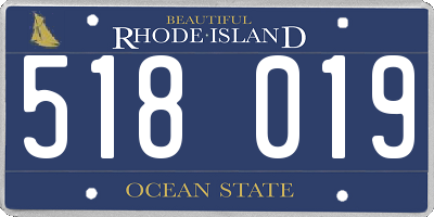 RI license plate 518019