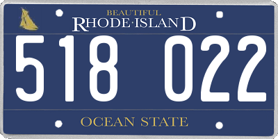 RI license plate 518022