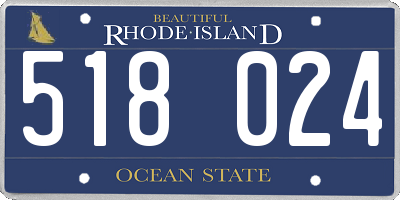 RI license plate 518024